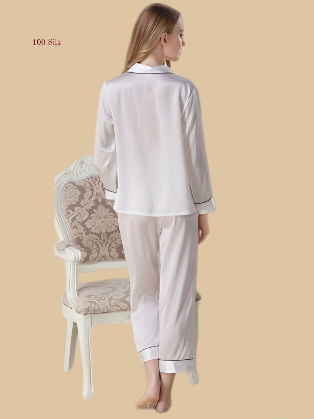 Silk 2-Piece Button Down Pajama Set