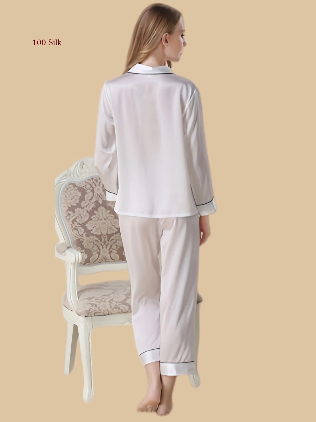 Silk 2-Piece Button Down Pajama Set