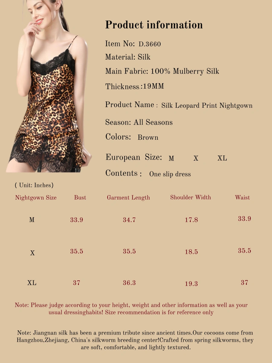 Silk Leopard Print Nightgown
