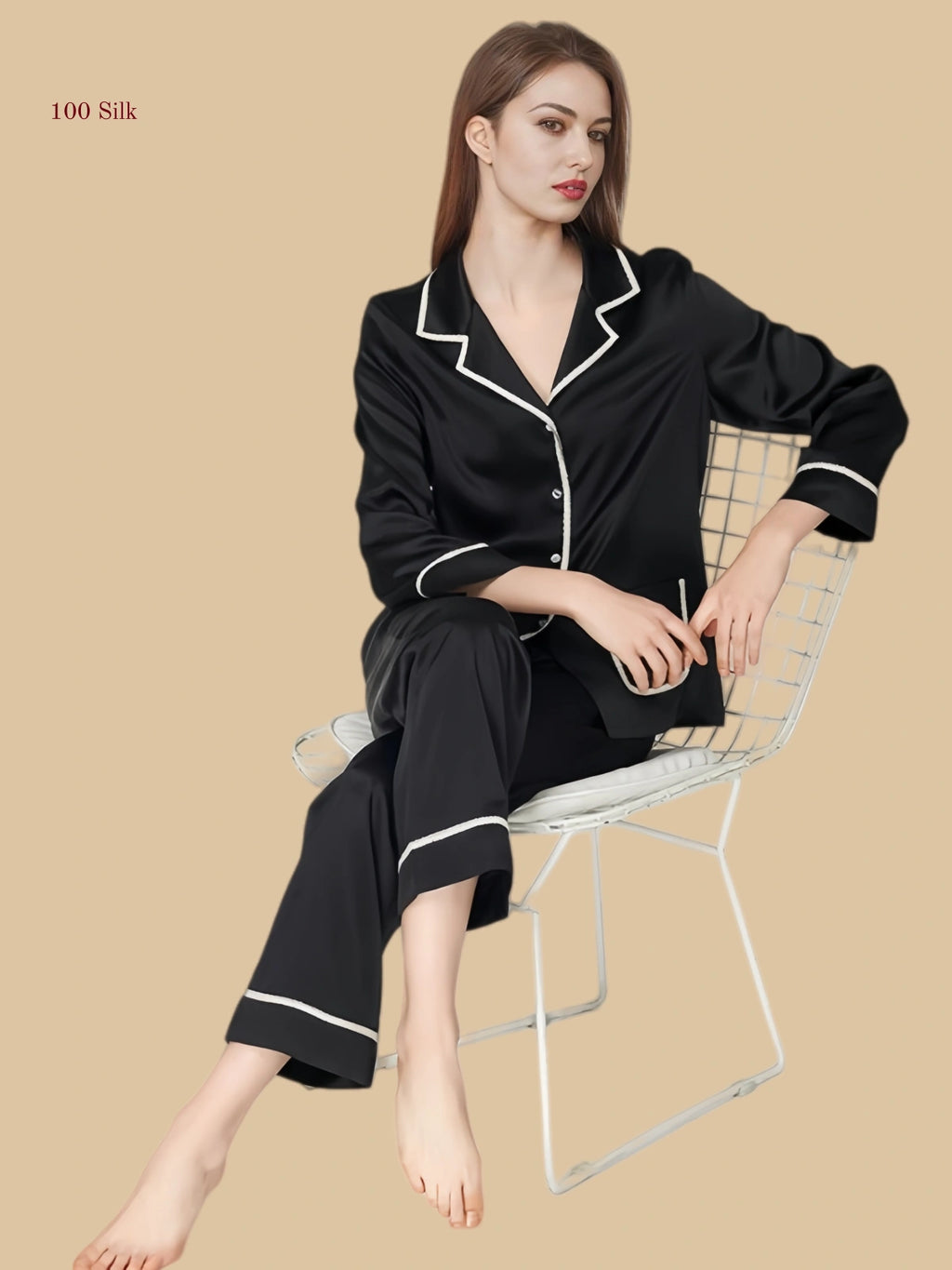 Silk Pajamas Women Long Sleeve