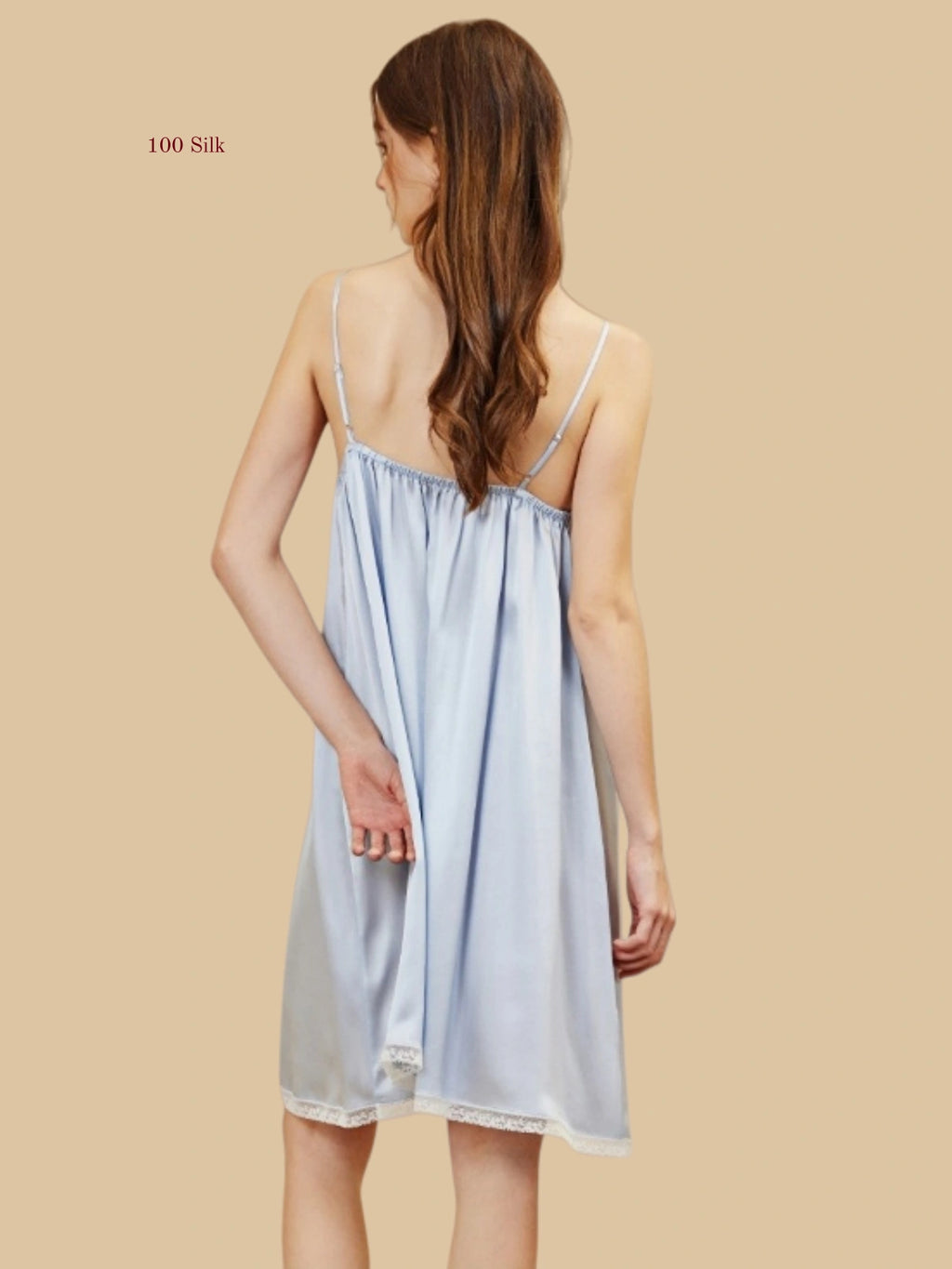 Silk Patchwork V-Neck Nightgown