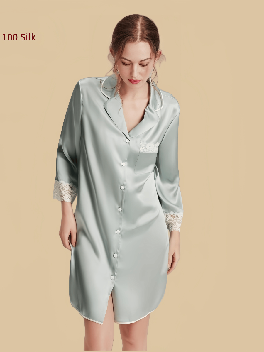 Silk Side-Slit Nightgown