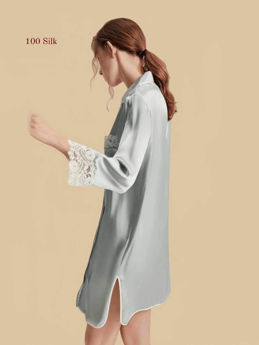 Silk Side-Slit Nightgown