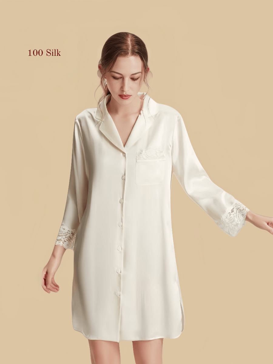 Silk Side-Slit Nightgown