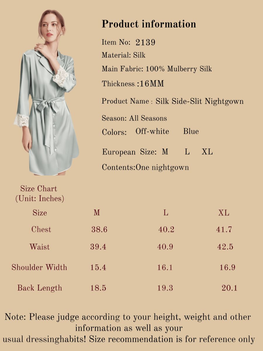Silk Side-Slit Nightgown
