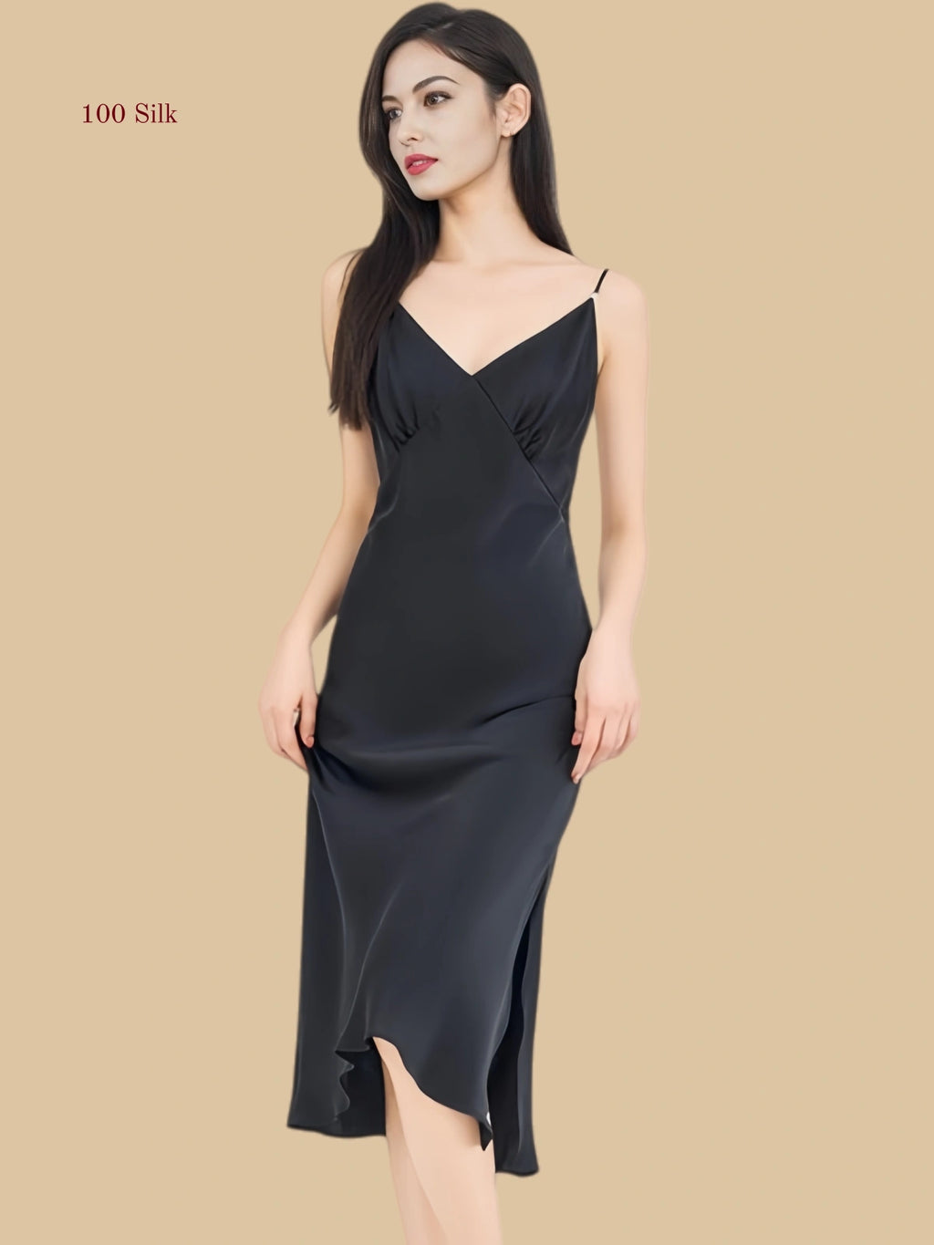 Silk Slit Backless Maxi Dress