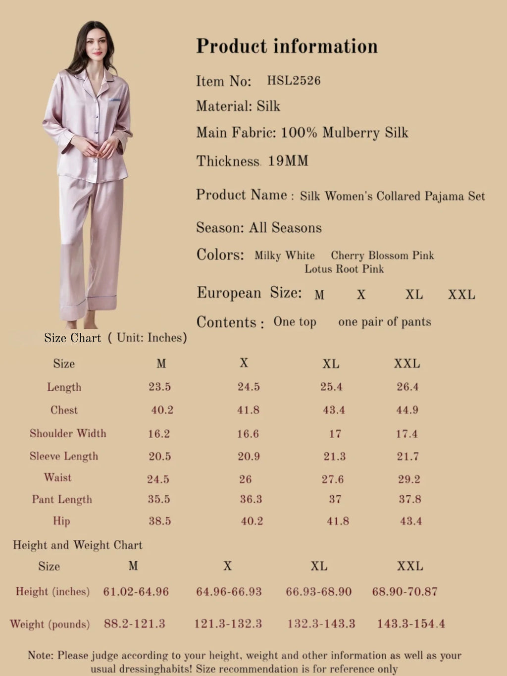 Silk Women's Collared Pajama Set