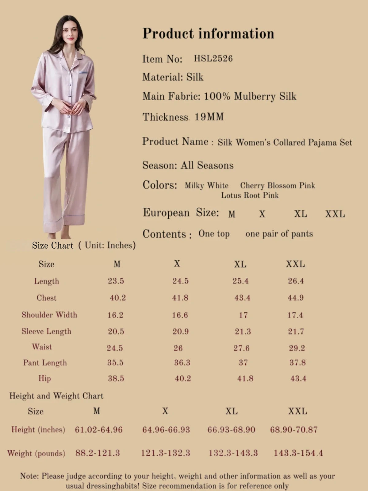 Silk Women's Collared Pajama Set