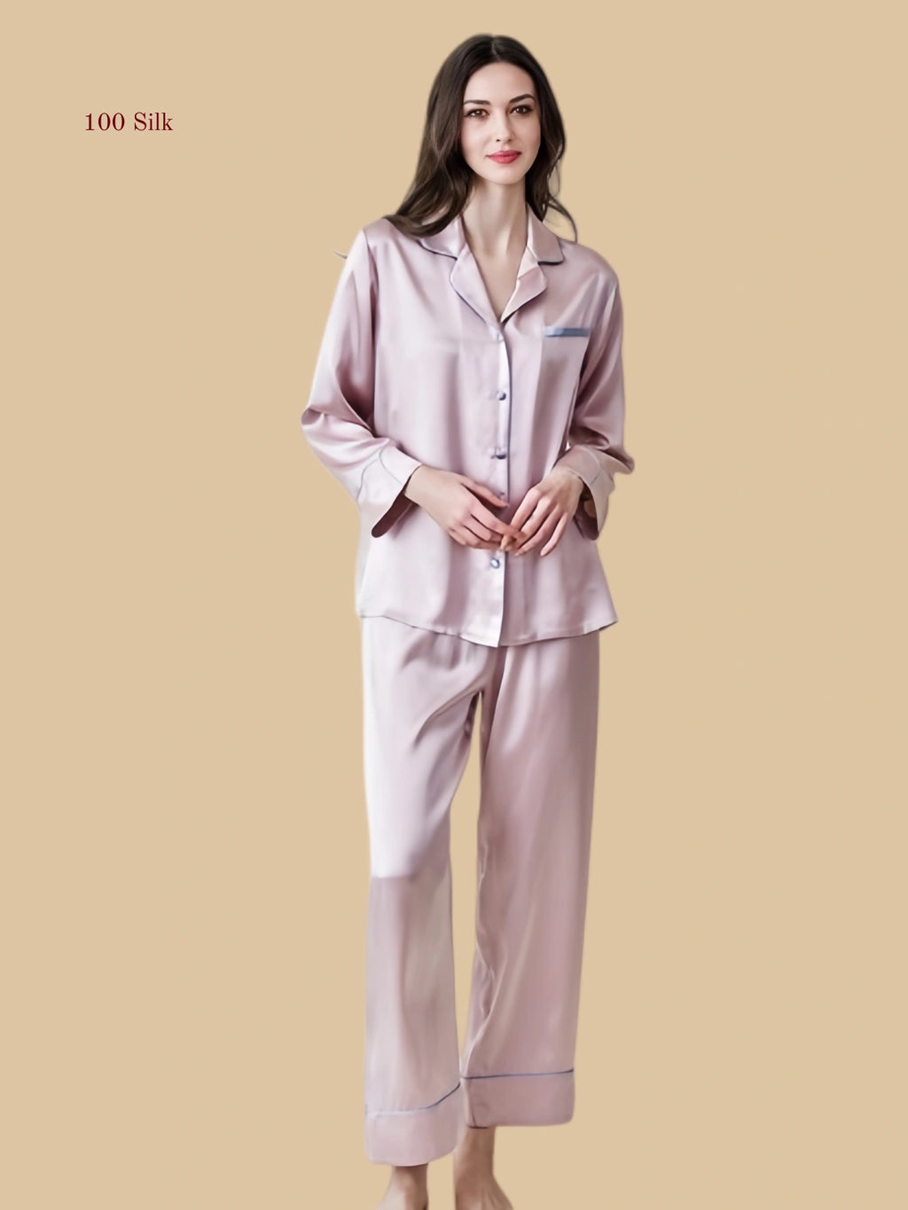 Silk Women's Collared Pajama Set