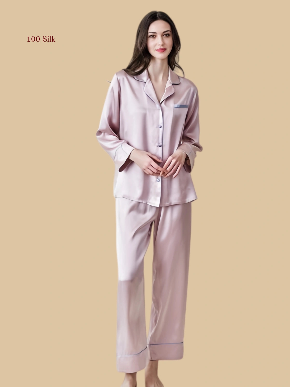 Silk Women's Collared Pajama Set