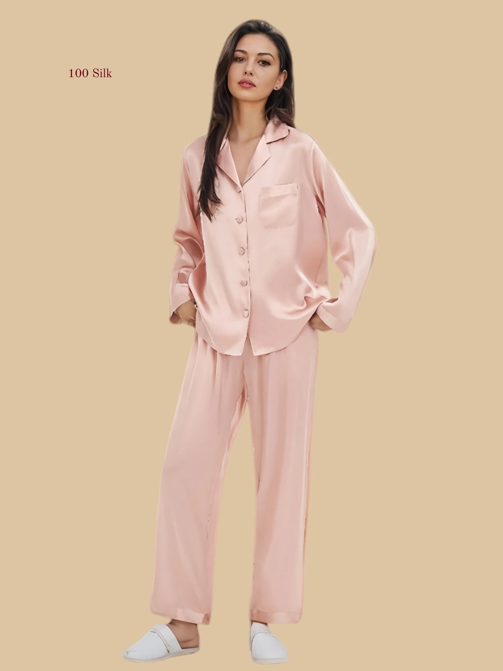 Silk Women's Pajama Set Button Up