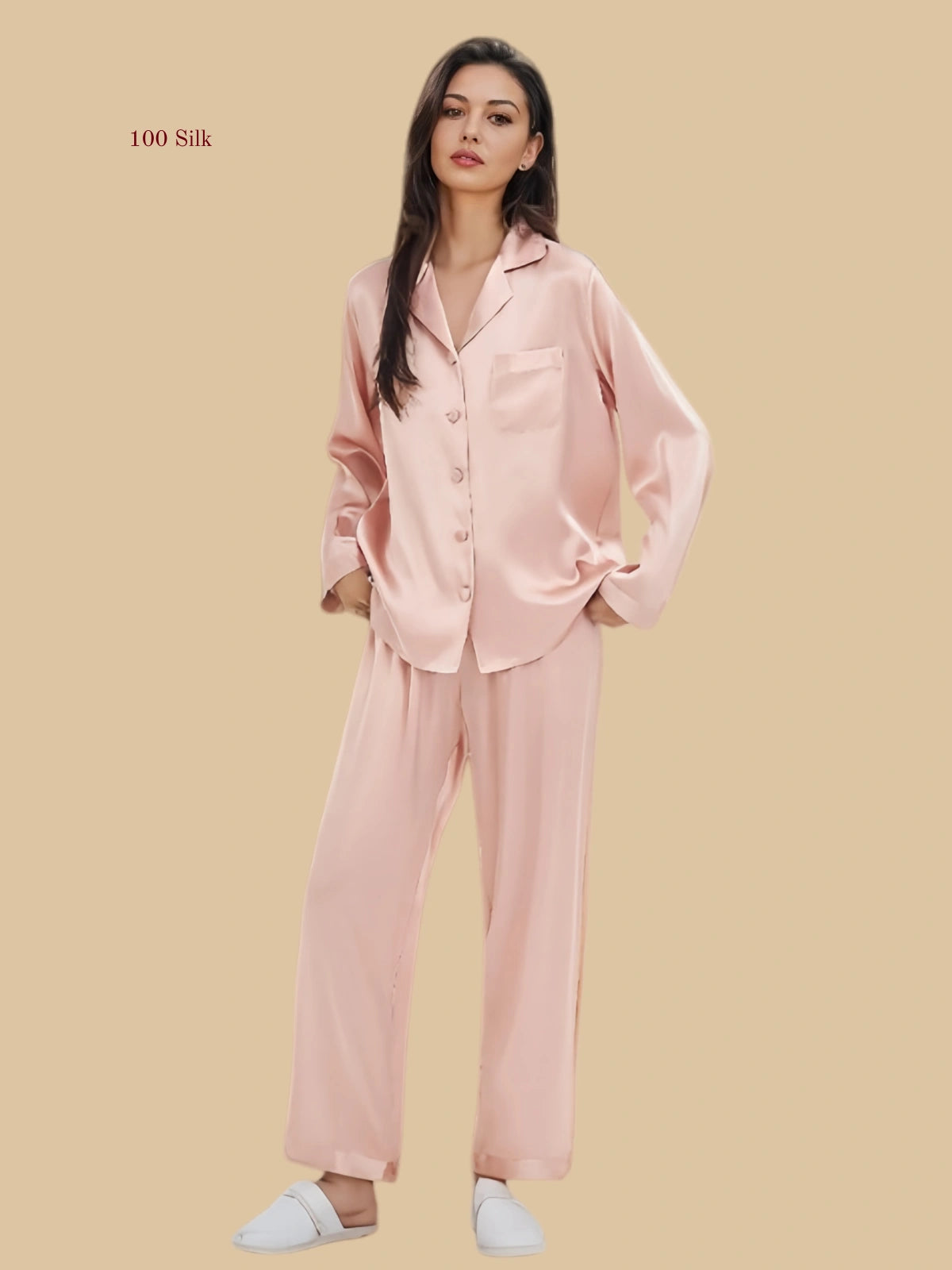 Silk Women's Pajama Set Button Up