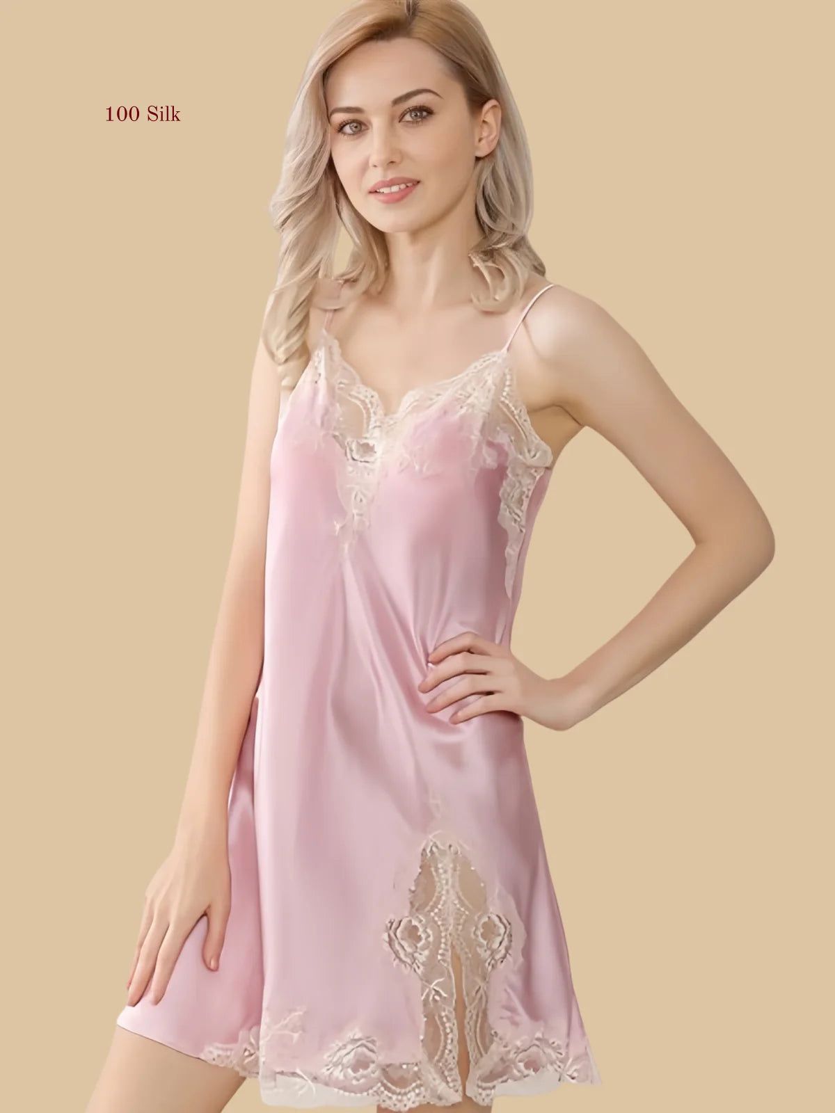 Silk Women's Patchwork Slip Dress