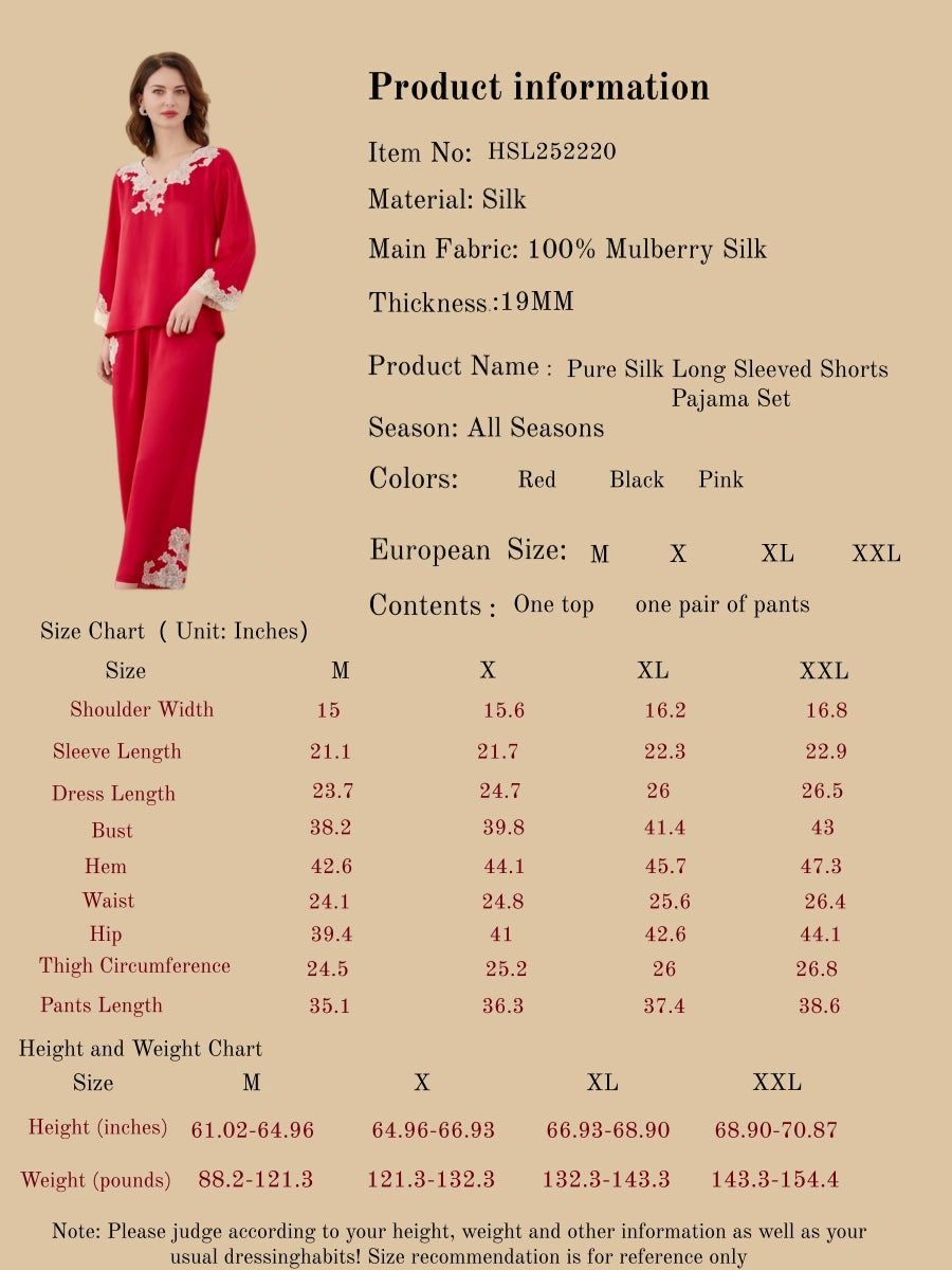 Pure Silk Long Sleeved Shorts Pajama Set