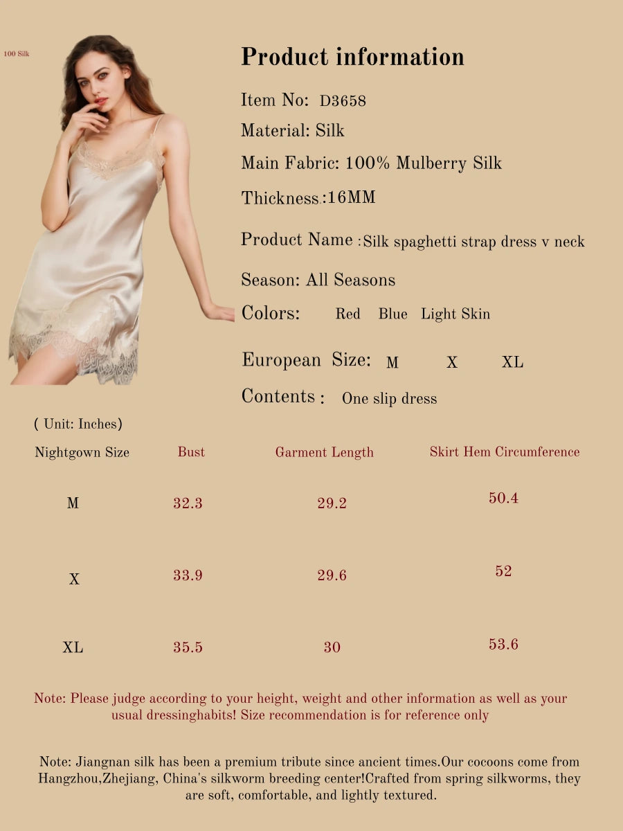 Silk Spaghetti Strap Dress V Neck