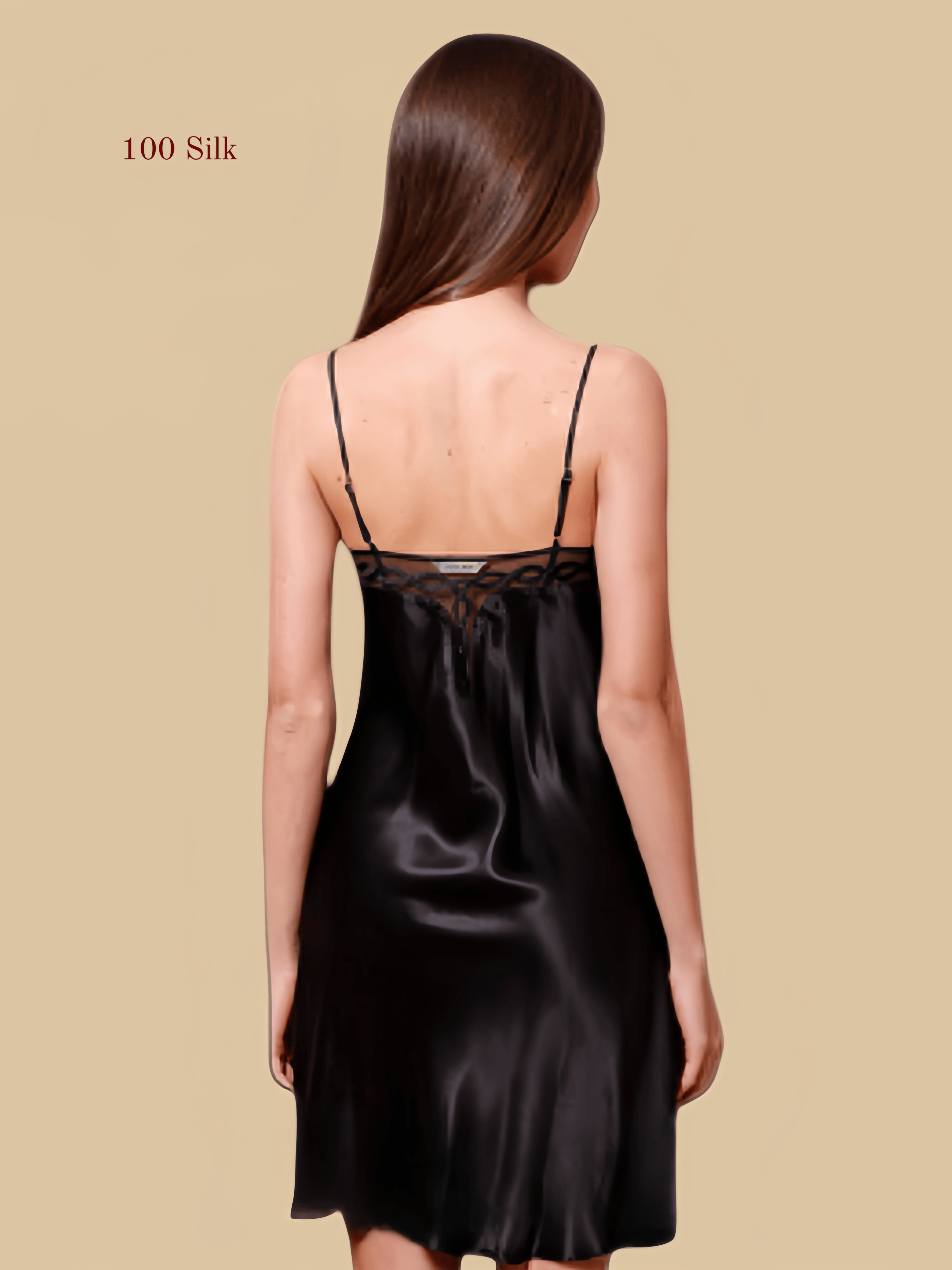 Silk Elegant Spaghetti Strap Camisole Nightgown