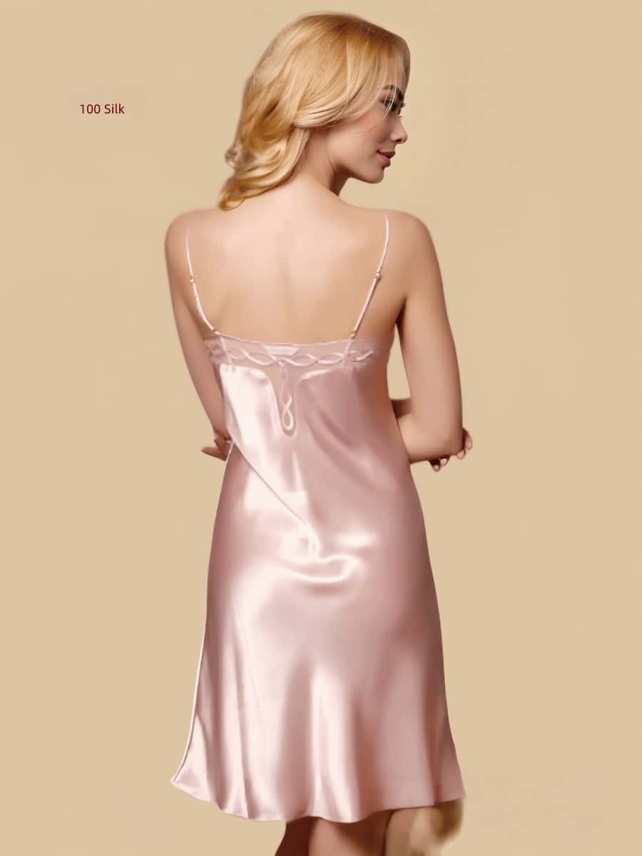 Silk elegant spaghetti strap camisole nightgown