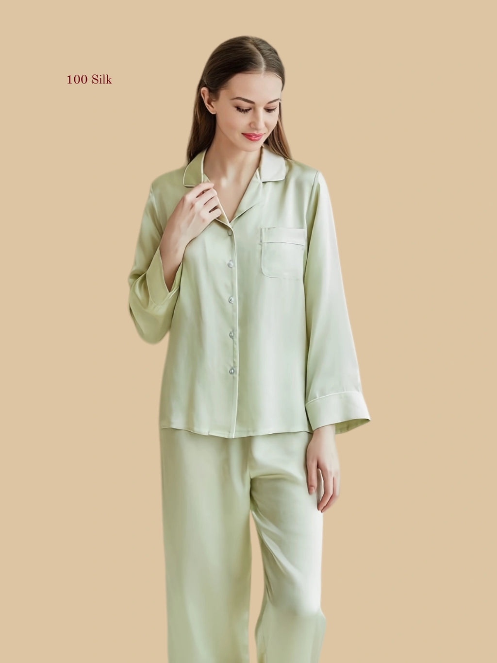 Silk Long Sleeve Pajamas Set