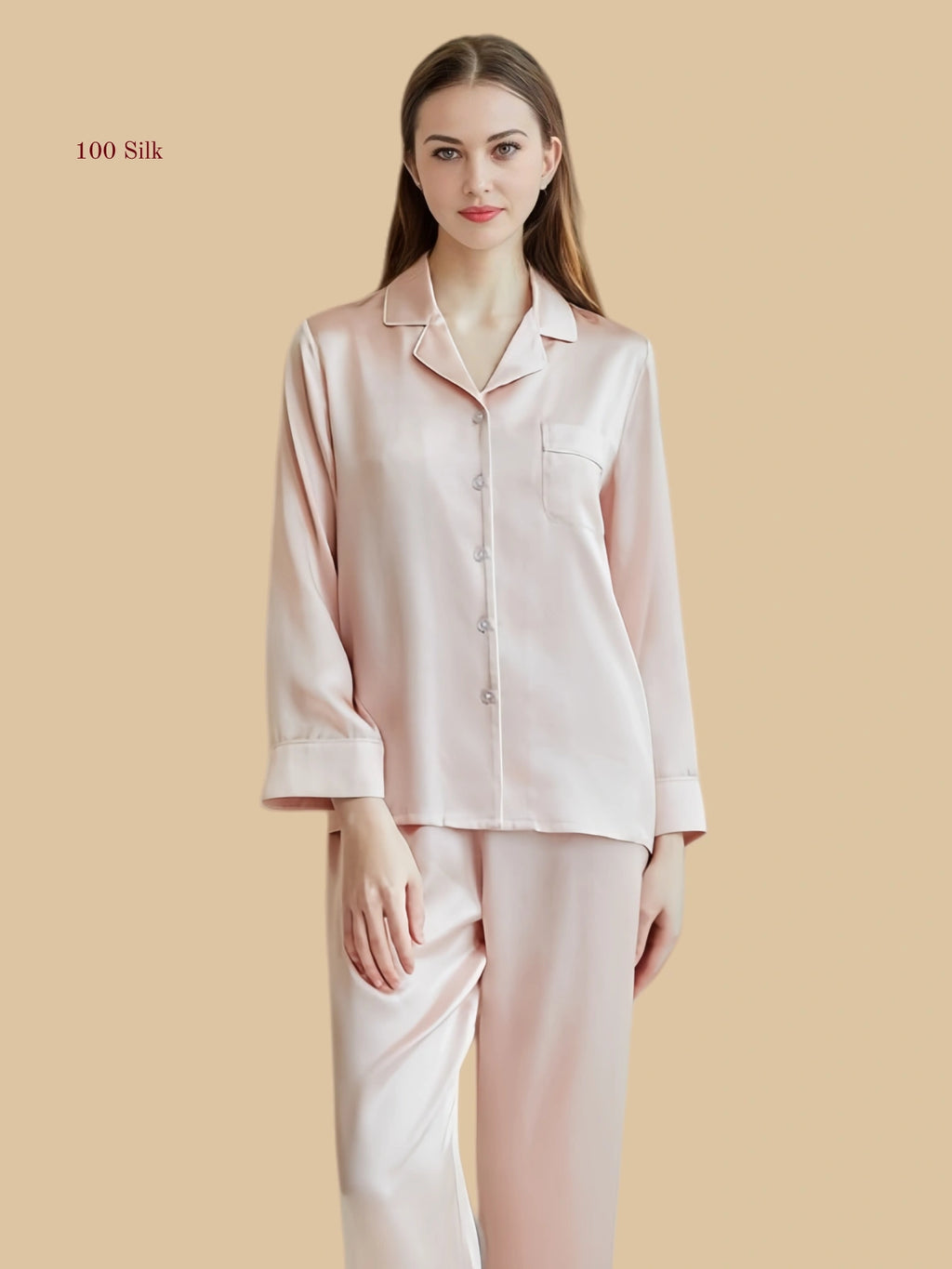 Silk Long Sleeve Pajamas Set