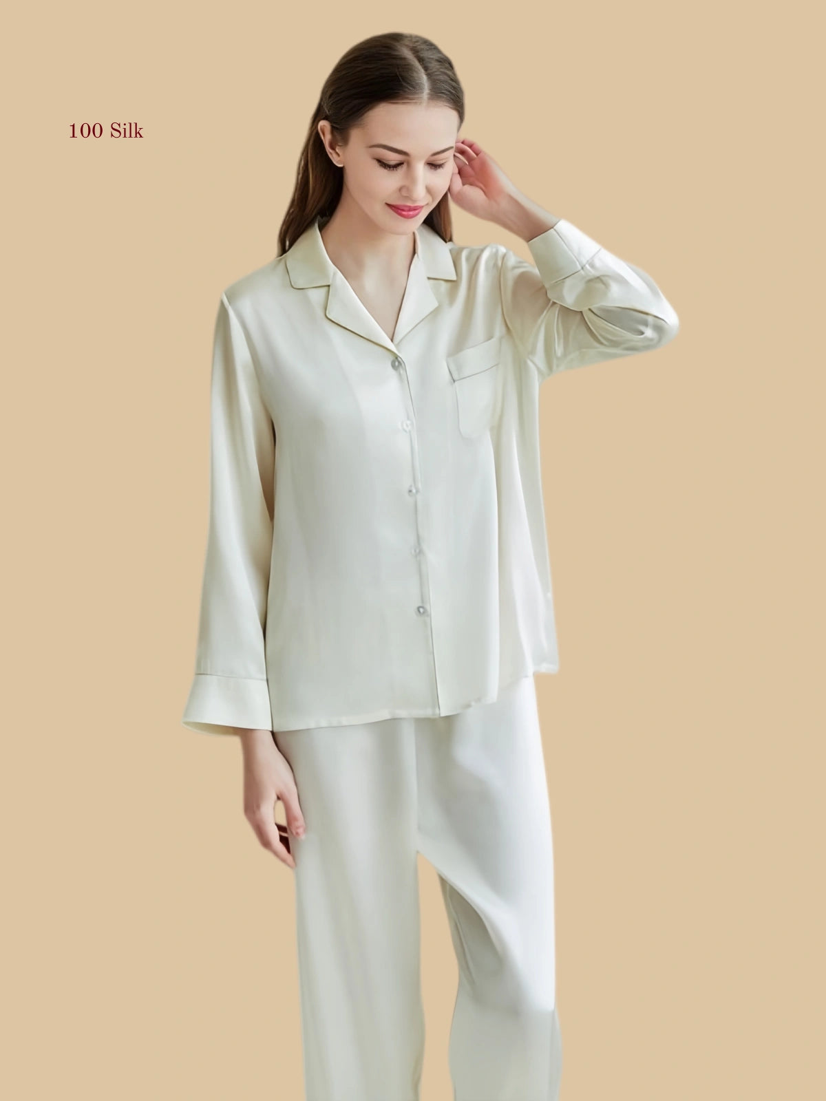 Silk Long Sleeve Pajamas Set