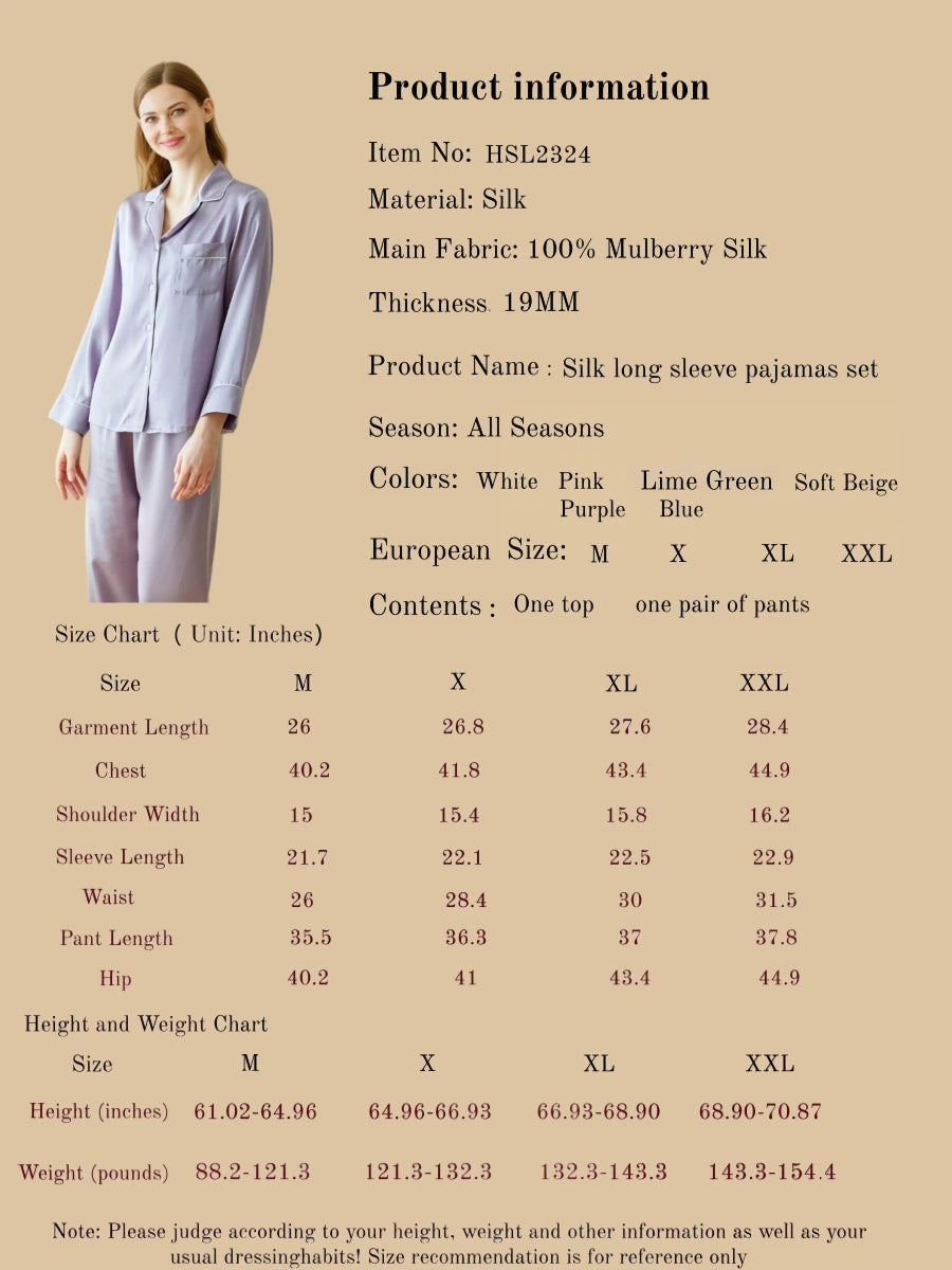 Silk Long Sleeve Pajamas Set