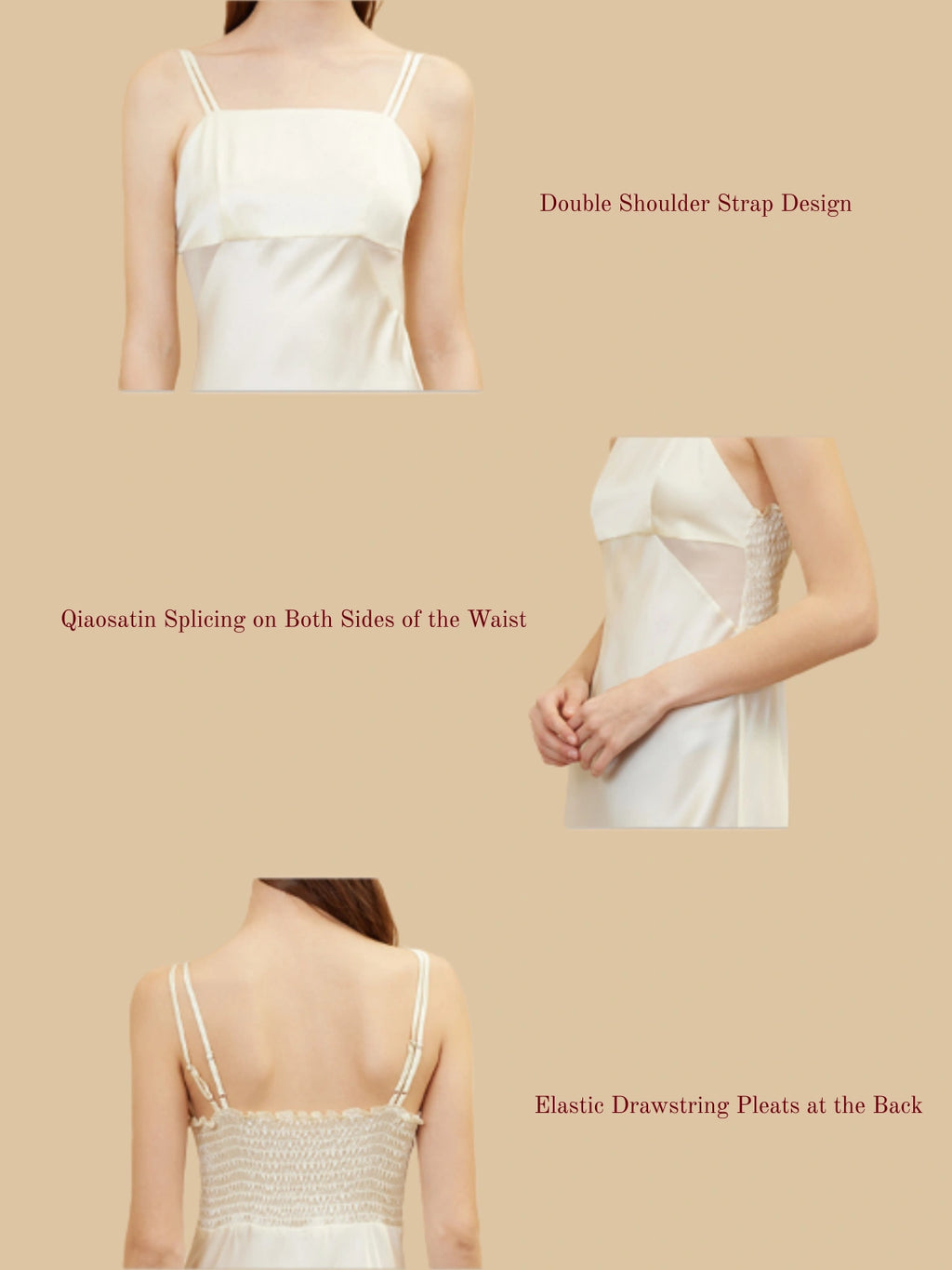 Silk Midi Dress With Spaghetti Straps