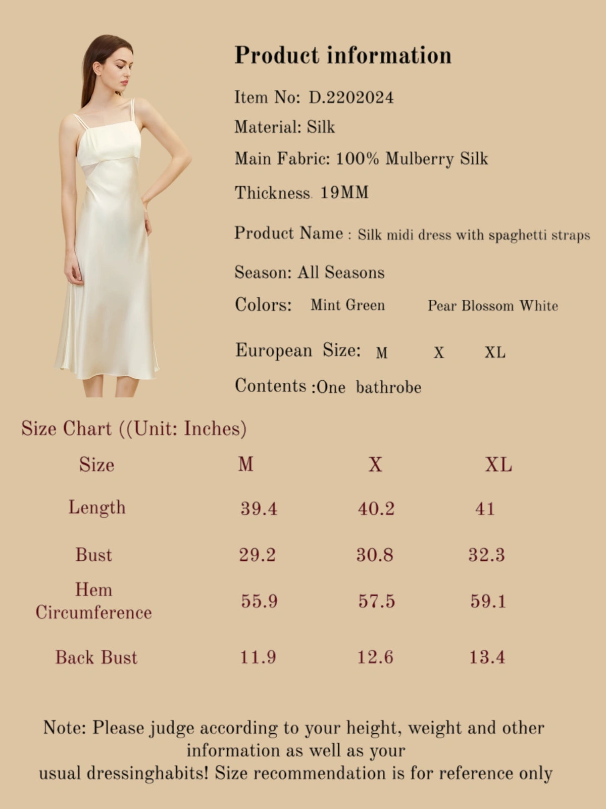 Silk Midi Dress With Spaghetti Straps