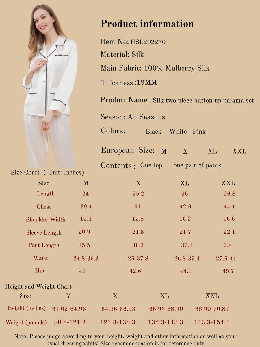 Silk Two Piece Button Up Pajama Set