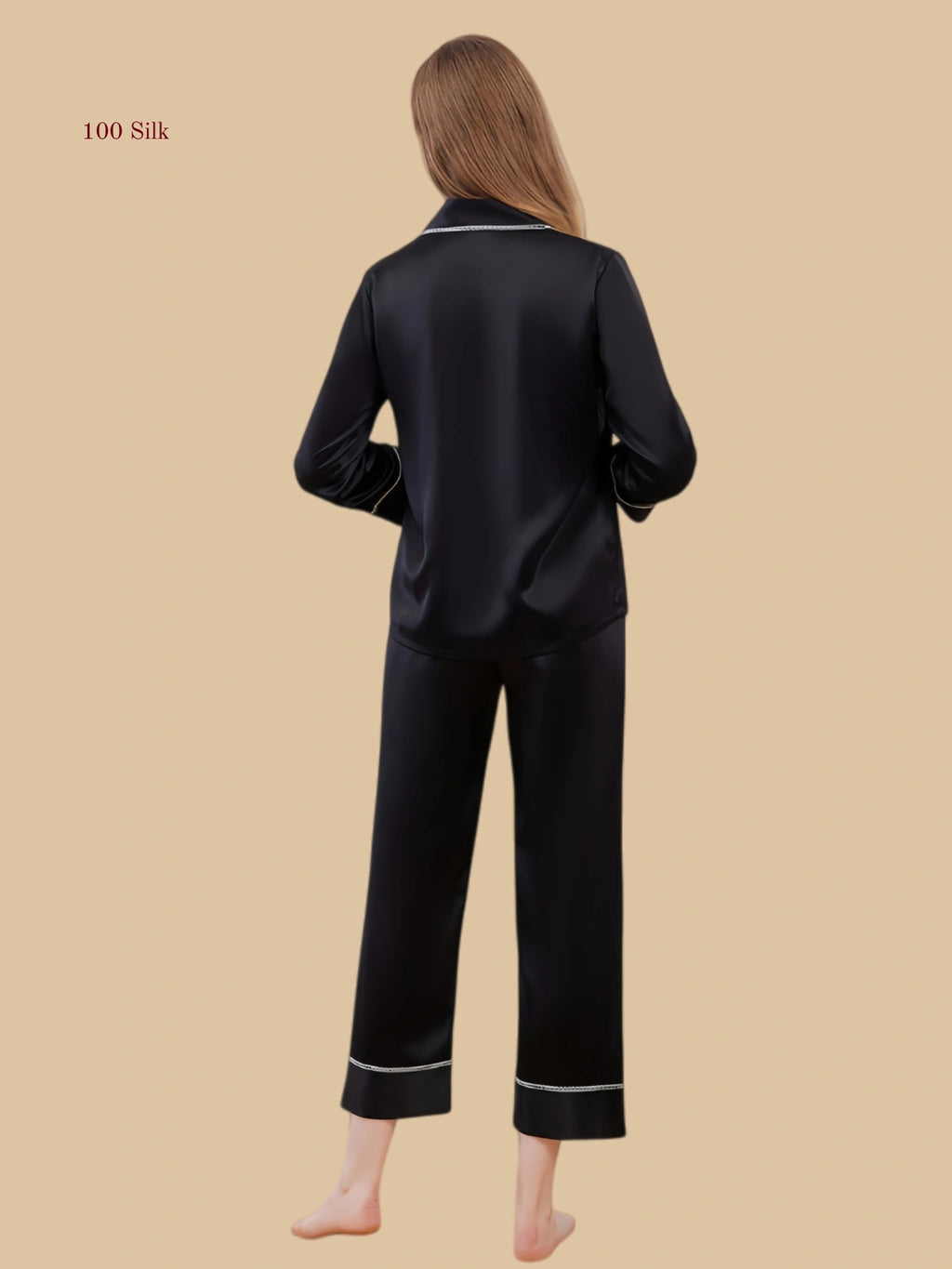 Silk Two Piece Button Up Pajama Set