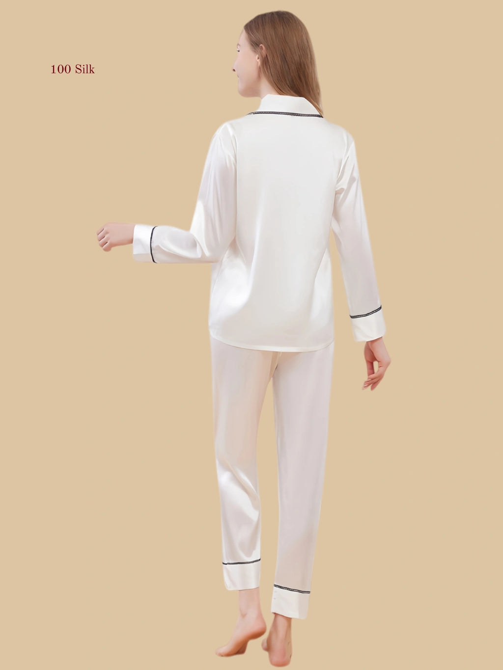 Silk Two Piece Button Up Pajama Set