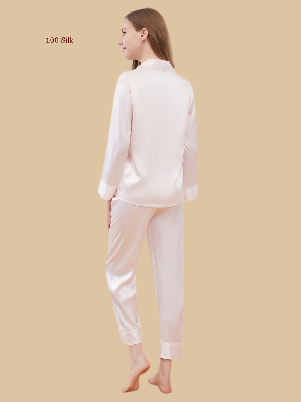 Silk Two Piece Button Up Pajama Set