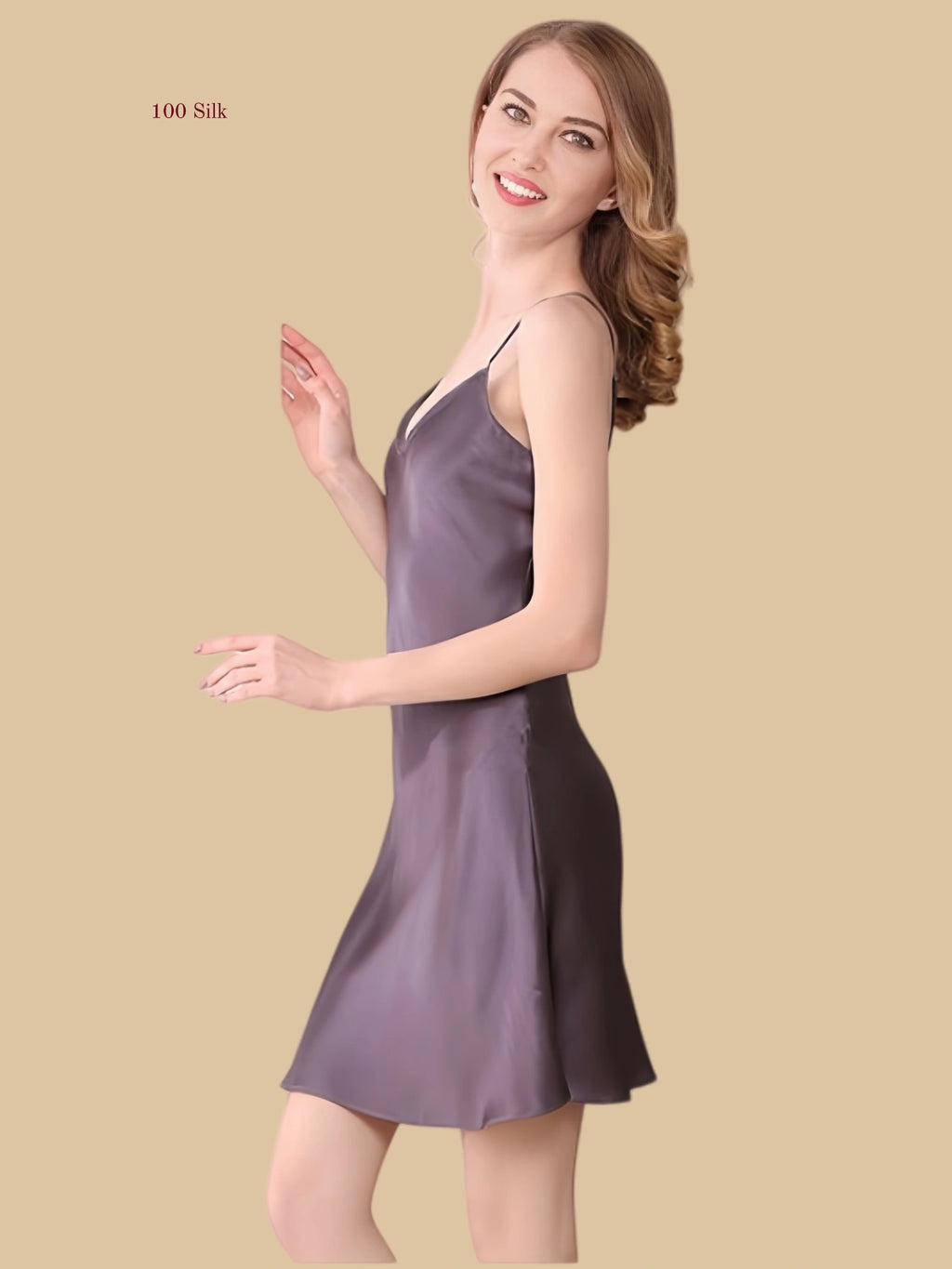 Simple Silk Plus Size Slip Dresses