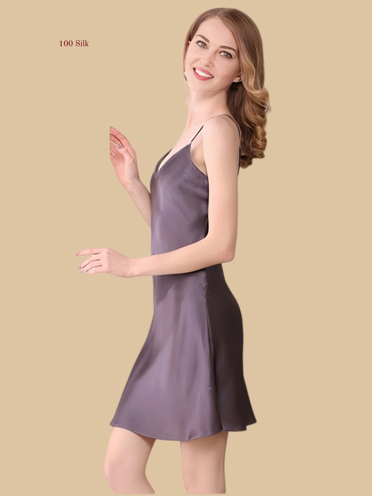 Simple Silk Plus Size Slip Dresses