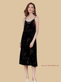 Simple Yet Luxurious Black Velvet Dress - 100% Mulberry Silk Silk Nightgown And Robe Set | Silkgala