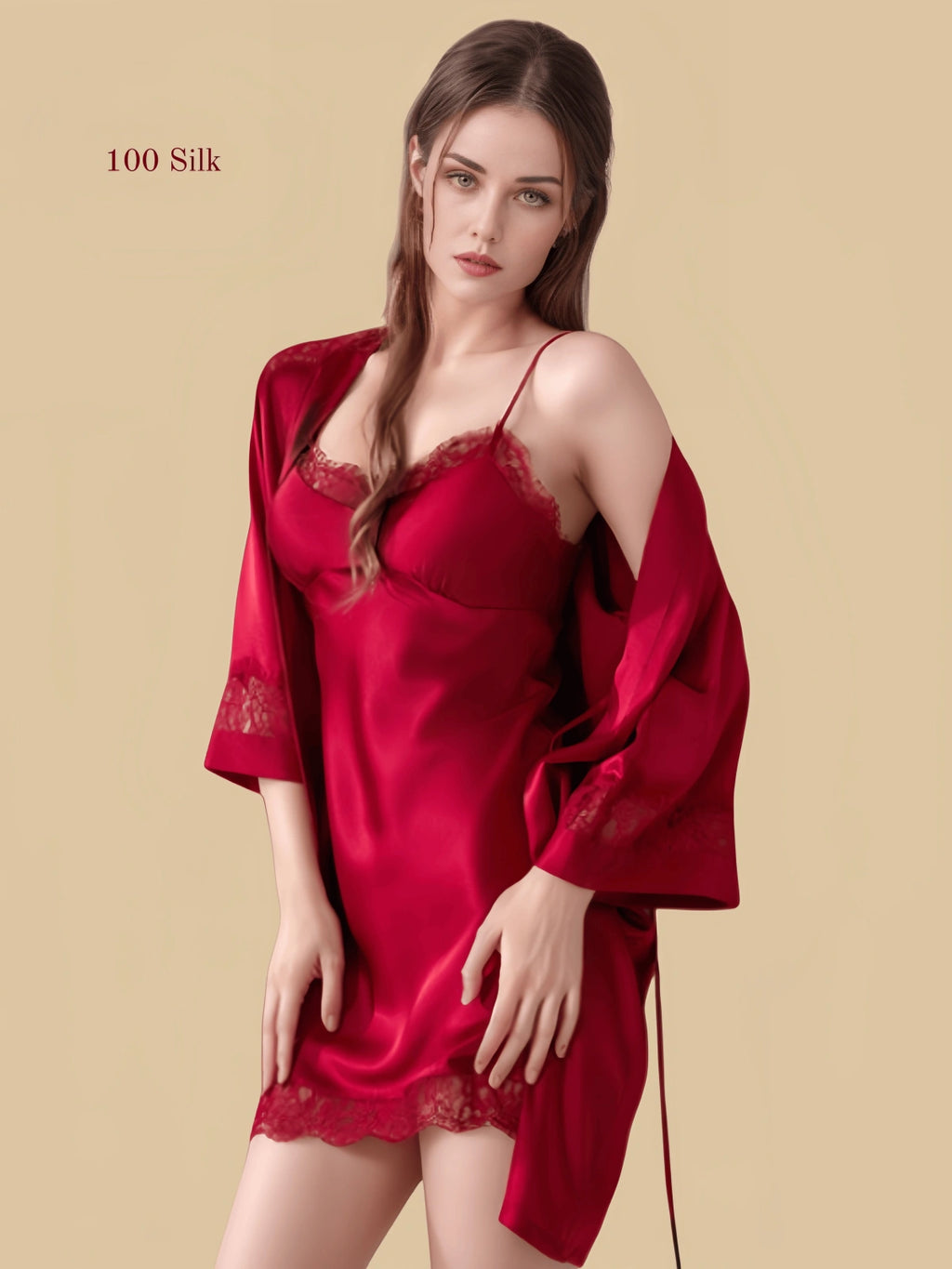Slip Dress Silk Set - 100% Mulberry Silk Silk Nightgown And Robe Set | Silkgala