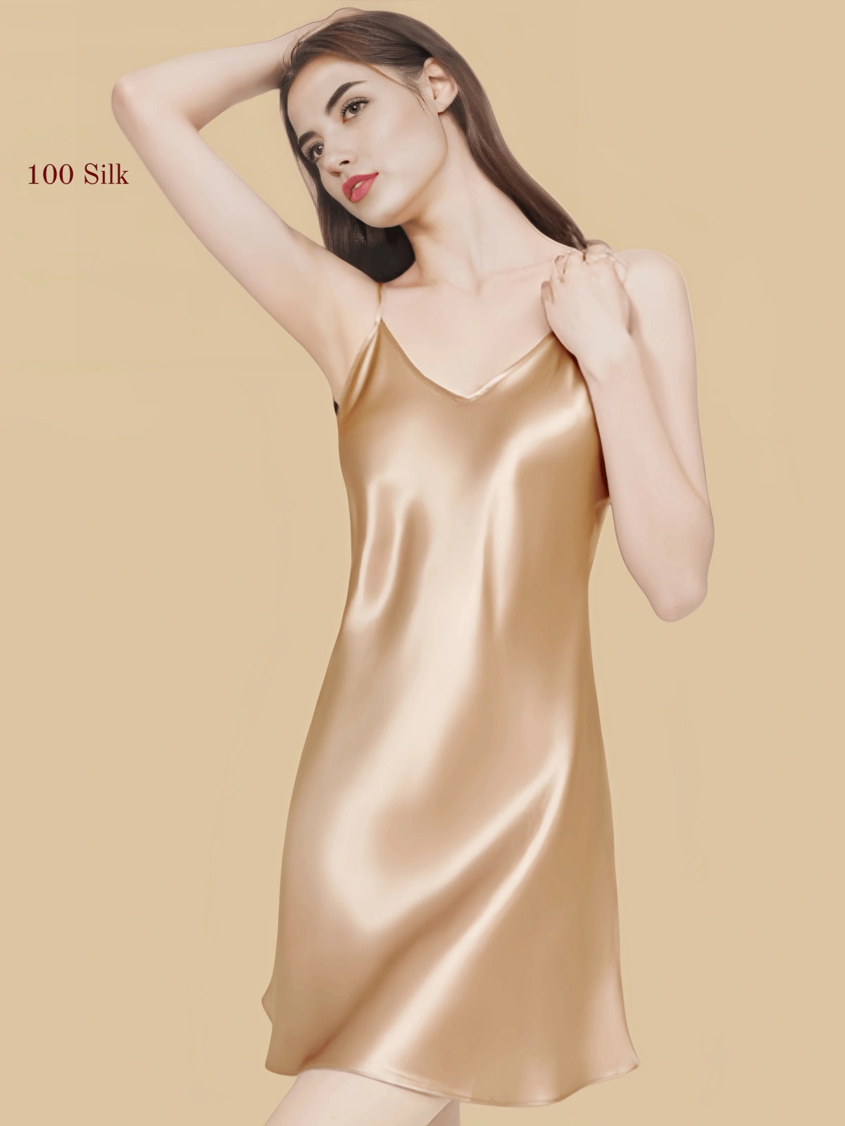 Spaghetti Strap Mini Silk Nightgown