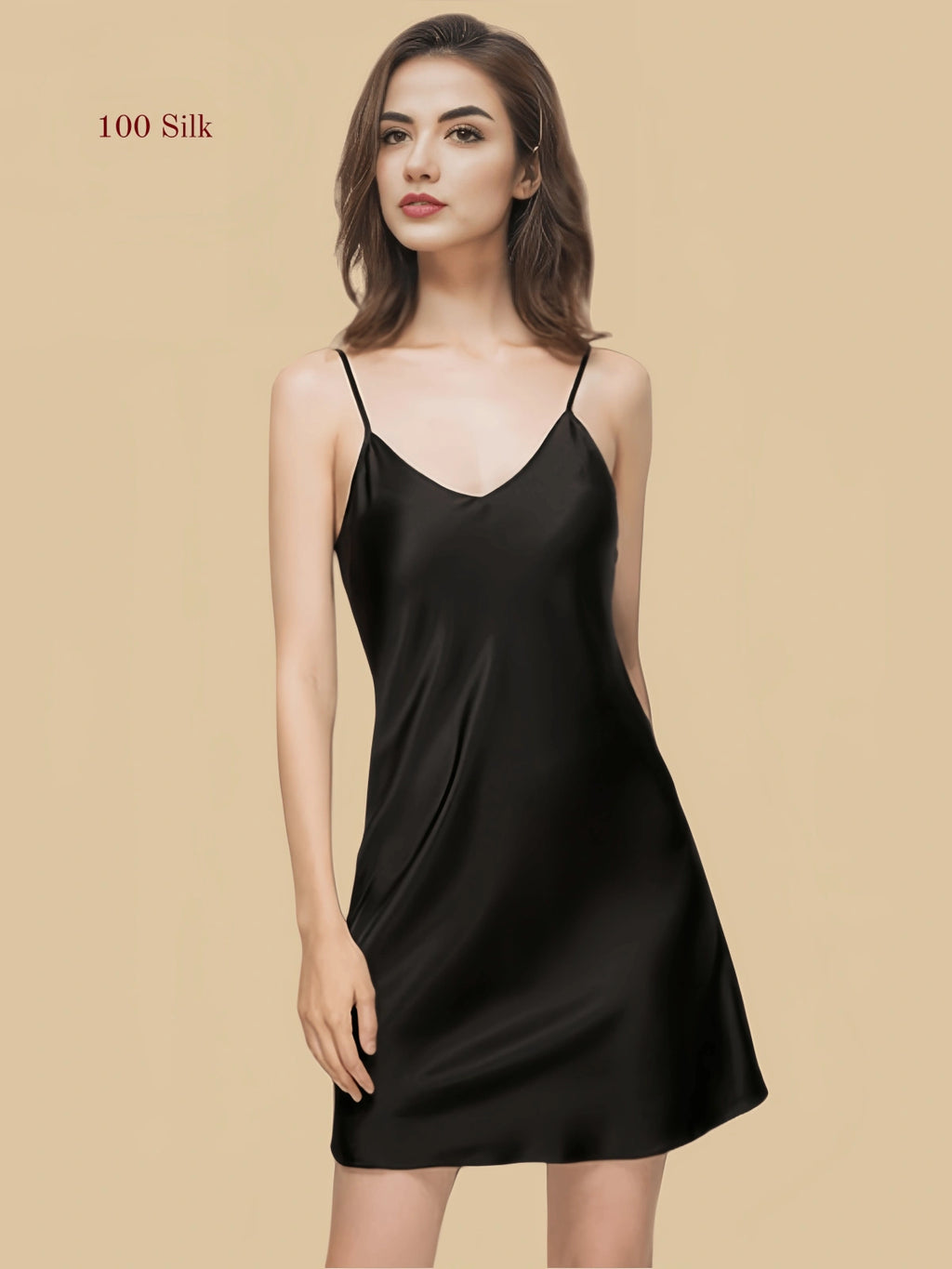 Spaghetti Strap Mini Silk Nightgown