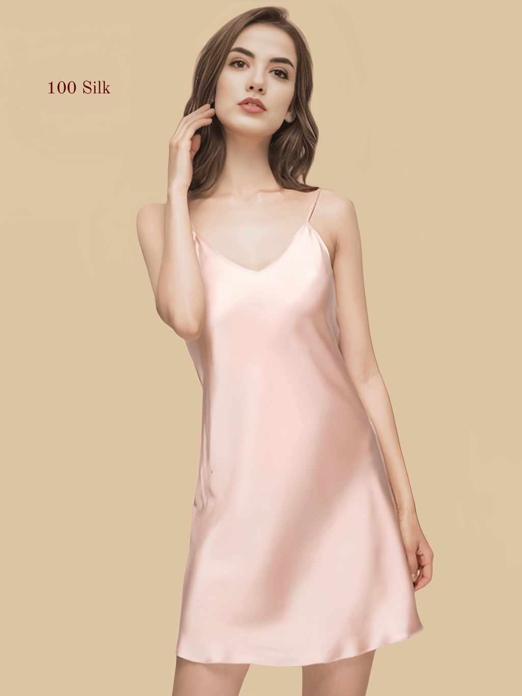 Spaghetti Strap Mini Silk Nightgown