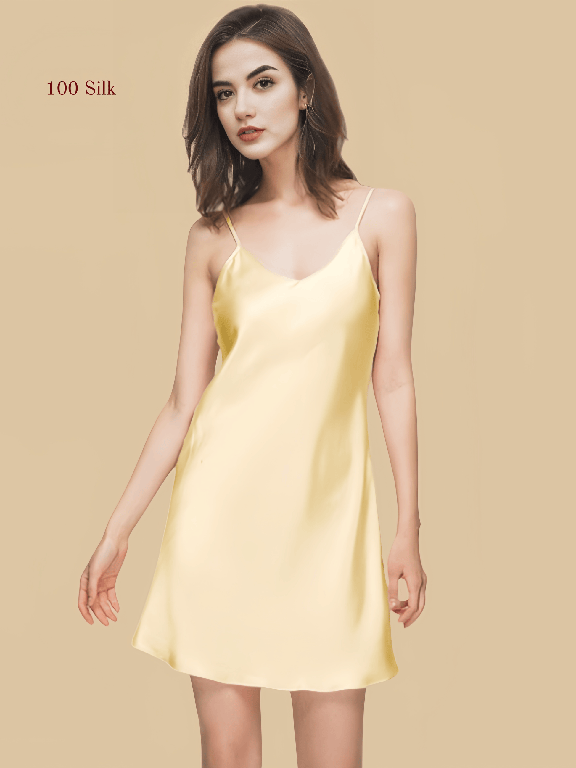 Spaghetti Strap Mini Silk Nightgown