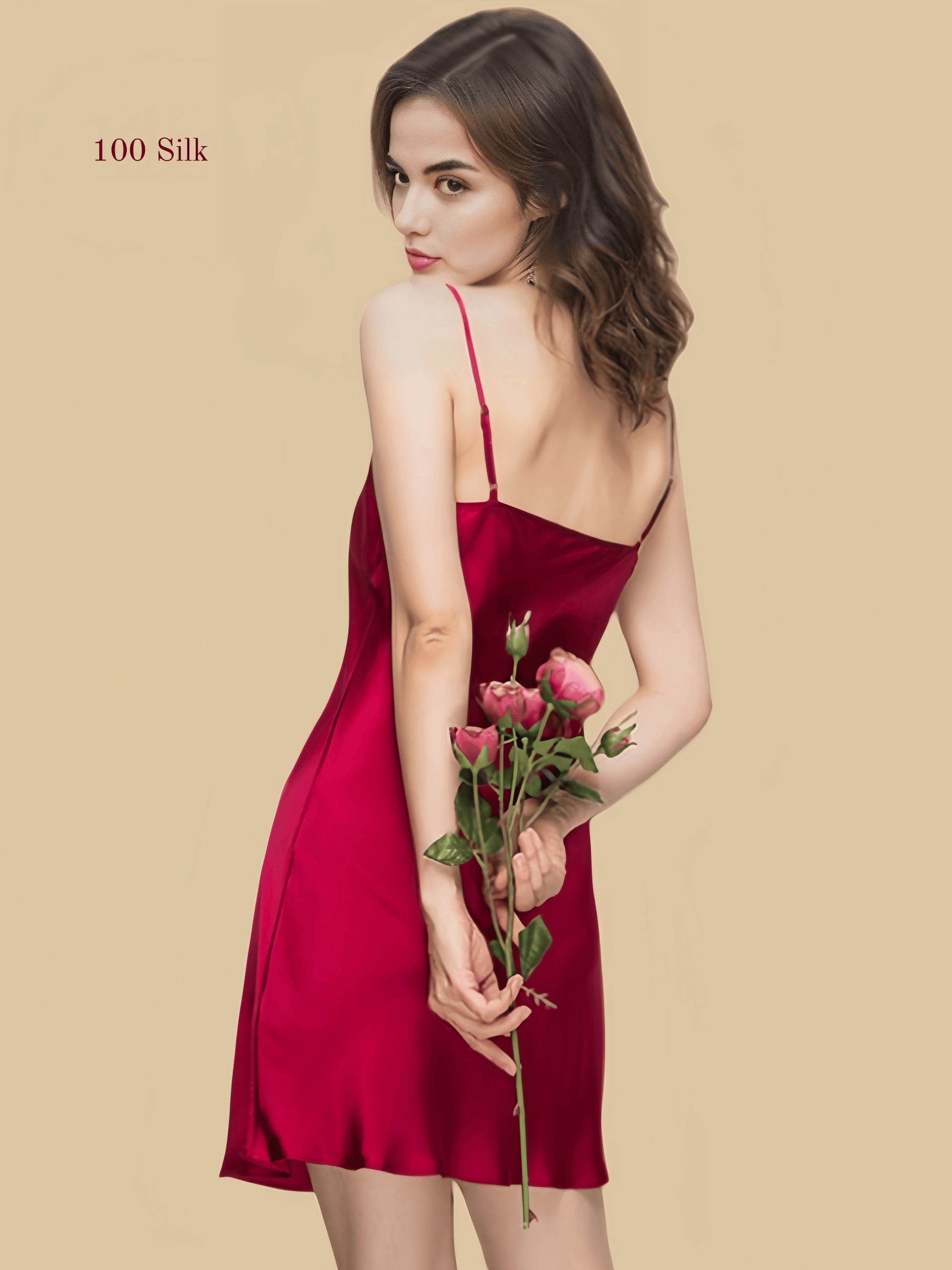 Spaghetti Strap Mini Silk Nightgown