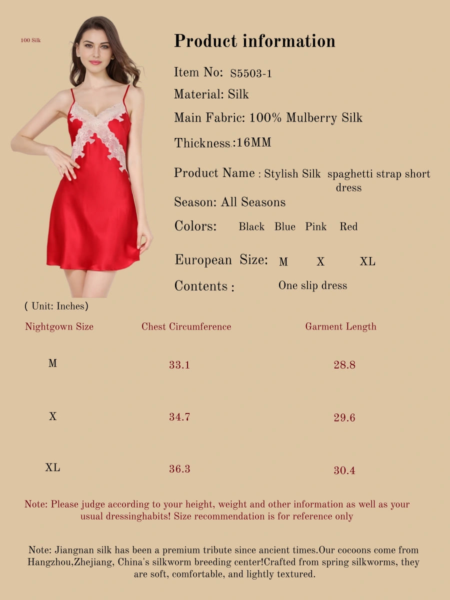 Stylish Silk spaghetti strap shortdress