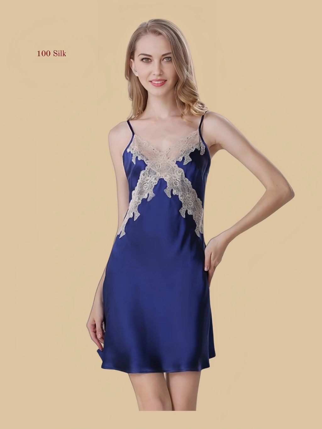 Stylish Silk spaghetti strap shortdress