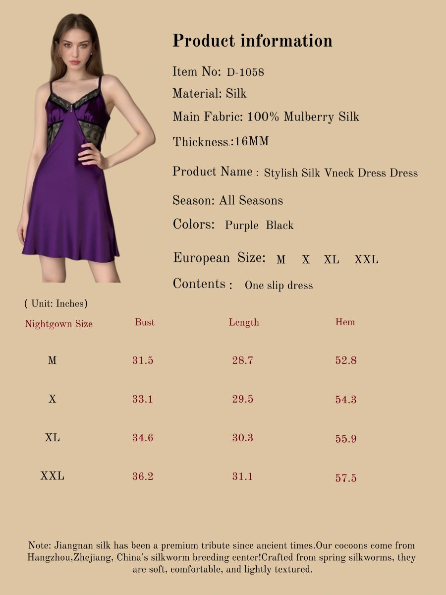 Stylish Silk Vneck Dress Dress