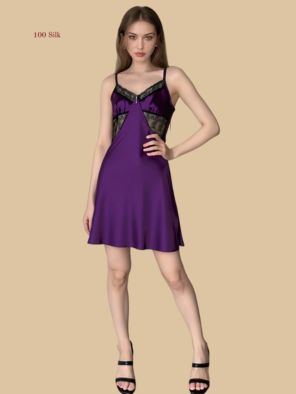 Stylish Silk Vneck Dress Dress