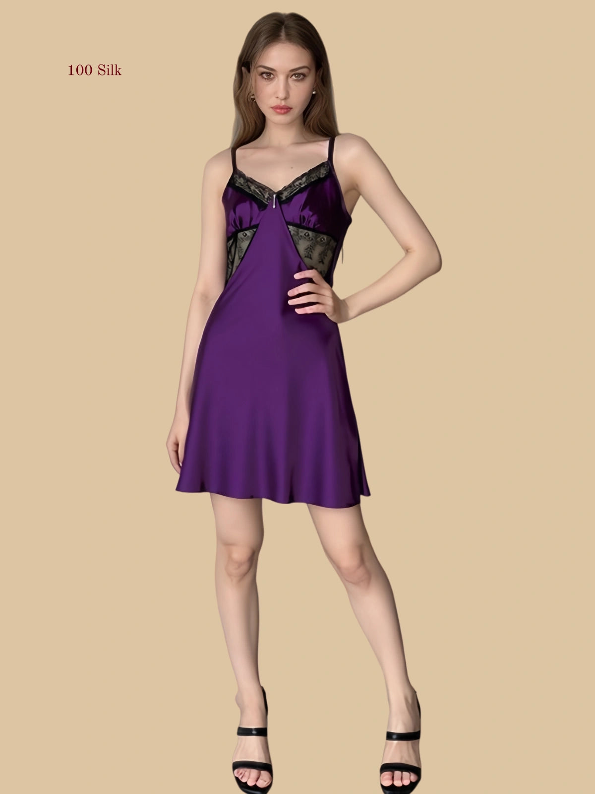 Stylish Silk Vneck Dress Dress