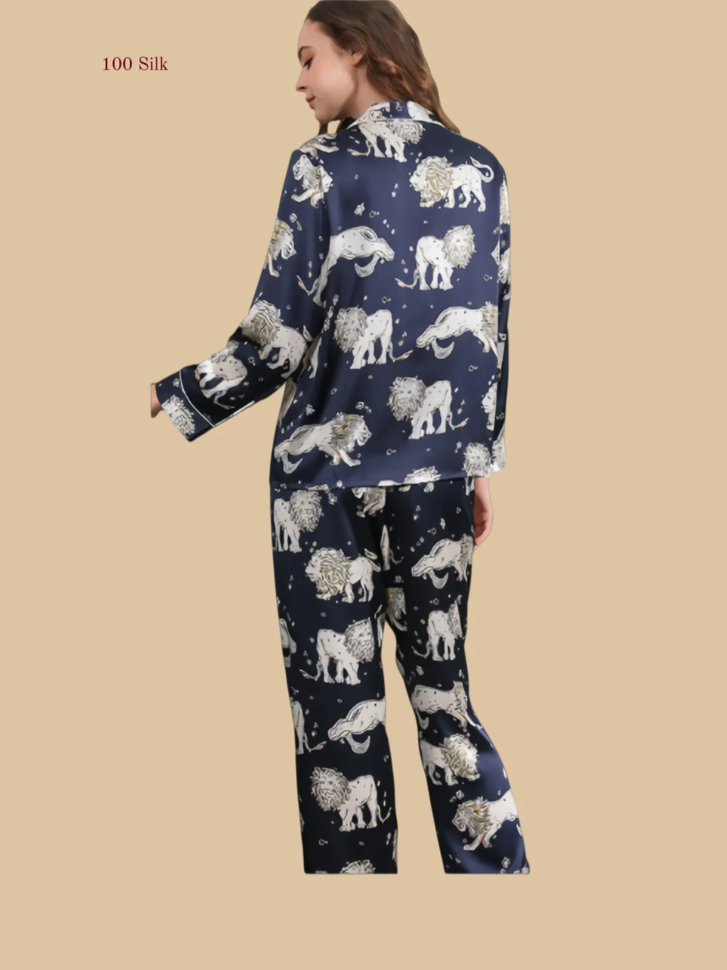 Stylish Long Silk Nightgown With Sleeves