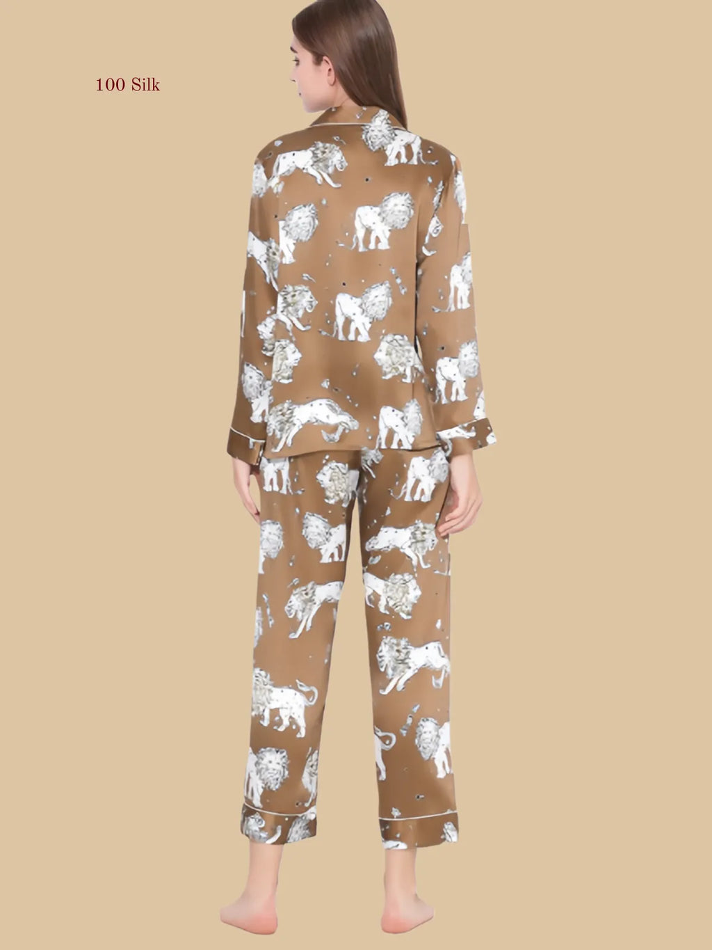 Stylish Long Silk Nightgown With Sleeves