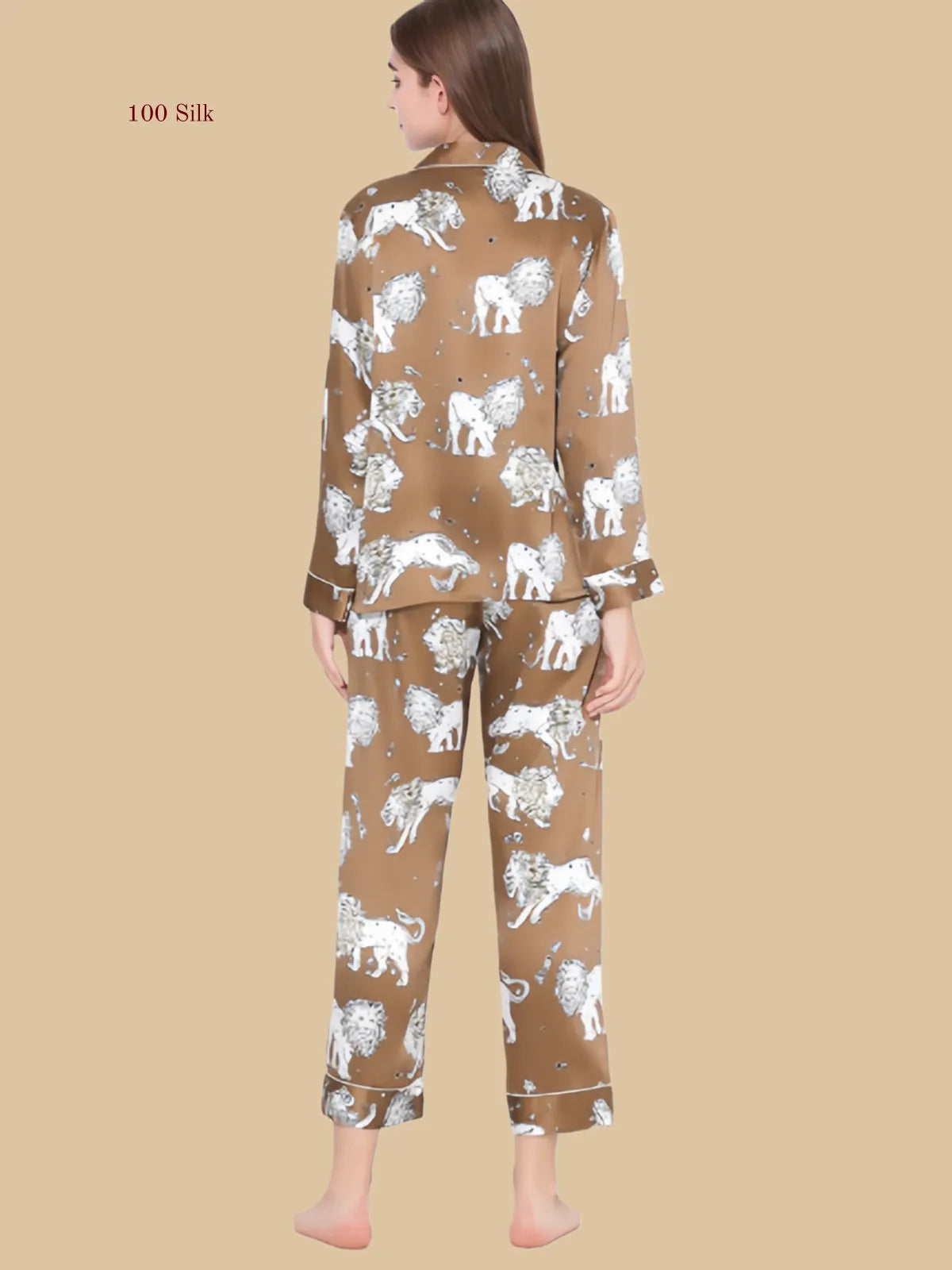 Stylish Long Silk Nightgown With Sleeves