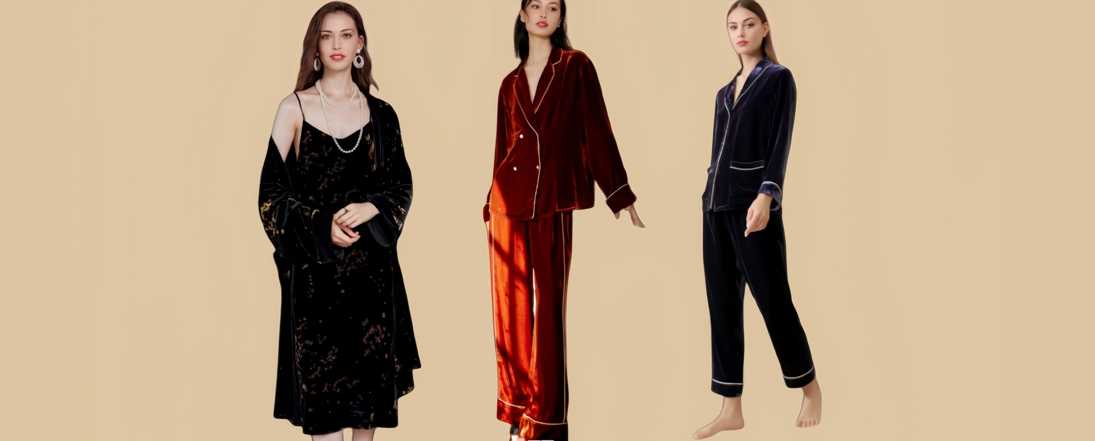 Luxurious Soft Velvet Pajama Sets and Robes for Women - Silkgala Winter Collection