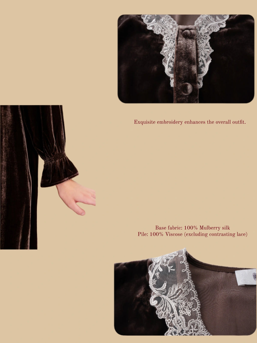 Thickened Women's Mulberry Silk Square Neck Dress - 100% Mulberry Silk Silk Nightgown And Robe Set | Silkgala